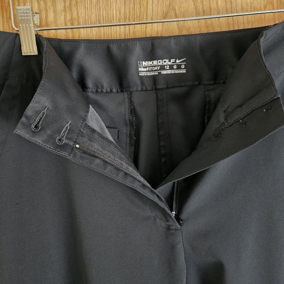 Nike Golf FitDry Black Cropped Stretch Pants Women’s 12 Lightweight Performance - Picture 7 of 10